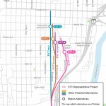 Alternatives for the Everett light rail station. (Sound Transit)
