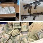 Fentanyl-laced pills, firearms and money seized by law enforcement during the investigation of a Snohomish County drug ring led by Bradley Woolard, Anthony Pelayo and Jerome Isham. (U.S. Attorneys Office, file)