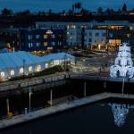 The Pacific Ice rink under construction at Port of Everett on Friday, Nov. 26, 2021 in Everett, Wa. (Olivia Vanni / The Herald)