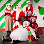 The hapless cast (from left, Ingrid Buron, Dorothy Pierce, Jonathan Olson, Megan Bell and Britta Grass) of The Farndale Avenue Housing Estate Townswomens Guild Dramatic Societys Production of A Christmas Carol. (Kenny Randall)