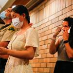 Joessie Gonzales (left) reads a statement with her mother, Jamie Gonzales, during the sentencing of Jeremy Pidgeon at Snohomish County District Court in Monroe on June 23. (Kevin Clark / The Herald)