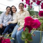 Joessie Gonzales, Jamie Gonzales and Alycia Pidgeon at their new home in Skagit County. (Olivia Vanni / The Herald)