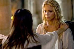Daphne Patakia, left, and Virginie Efira in "Benedetta." (Courtesy of IFC Films/TNS)