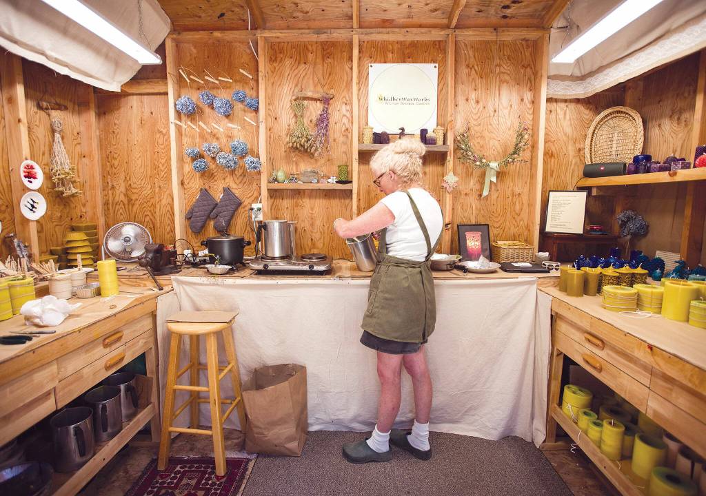 Lowry welcomes visitors to her Langley workshop, which she calls The Bee Skep. (Olivia Vanni / The Herald)
