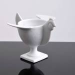 Francois-Xavier Lalanne often used animal motifs in his modern, minimalist sculptures. His porcelain eggcup with a chickens head, wings and tail sold for $2,080 at Palm Beach Modern Auctions. (Cowles Syndicate Inc.)