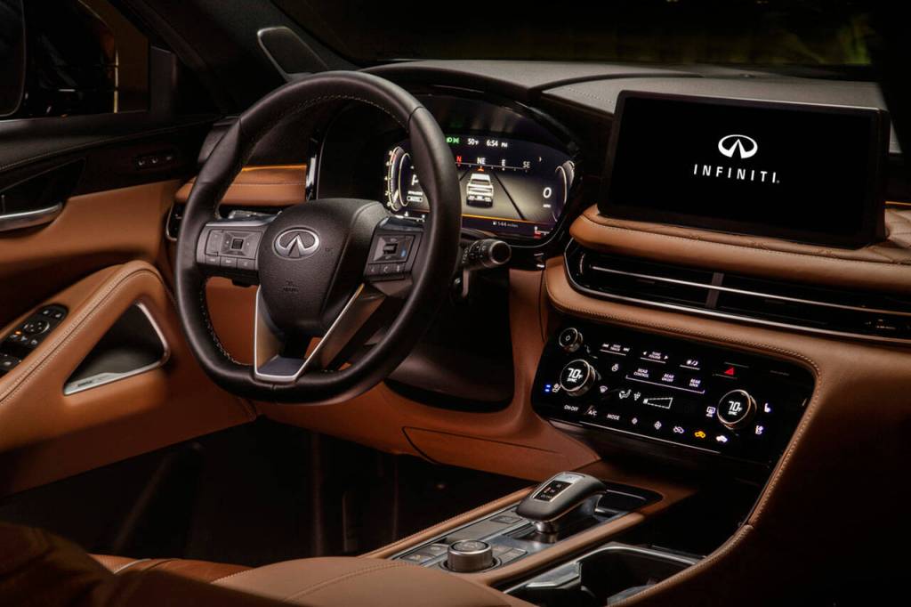 A commanding 12.3-inch screen is the centerpiece of the 2022 Infiniti QX60 infotainment system. (Manufacturer photo)