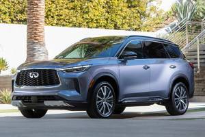 The 2022 Infiniti QX60 is available in four trim levels, all with standard front-wheel drive or optional all-wheel drive. (Manufacturer photo)