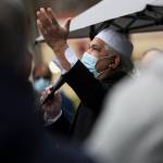 Riaz Khan speaks at the groundbreaking at the site of the Islamic Center of Mukilteo on March 6 in Mukilteo. (Olivia Vanni / Herald file)