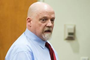 William Talbott II pleads his innocence before a judge sentences him to life with out parole at the Snohomish County Courthouse on Wednesday, July 24, 2019 in Everett, Wash. A Snohomish County judge sentenced William Talbott II to life in prison without parole, for murdering a young Canadian couple in 1987. (Andy Bronson / The Herald)