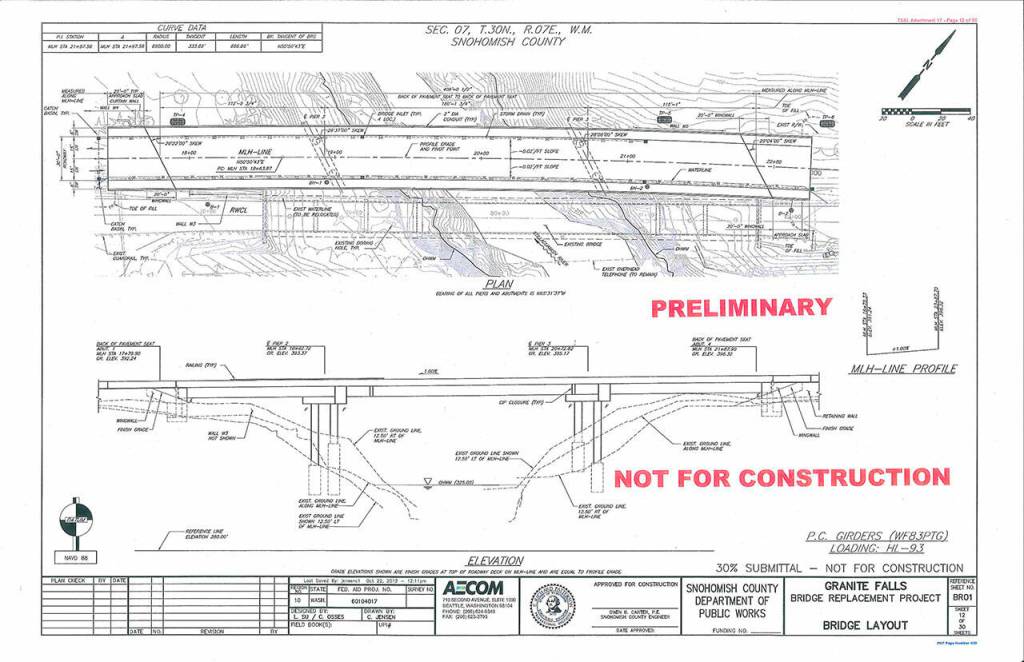 Design for a replacement bridge across the South Fork Stillaguamish River. (Snohomish County Public Works)