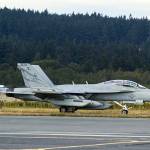 An EA-18G Growler taxis down the airstrip on Naval Air Station Whidbey Island during the squadrons welcome home ceremony in August 2017. (U.S. Navy photo by Mass Communication Specialist 2nd Class Scott Wood/Contributed photo)