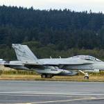 An EA-18G Growler taxis down the airstrip on Naval Air Station Whidbey Island during the squadron’s welcome home ceremony in August 2017. (U.S. Navy photo by Mass Communication Specialist 2nd Class Scott Wood/Contributed photo)