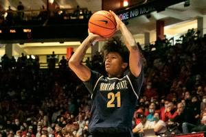 Montana State guard RaeQuan Battle, a Marysville Pilchuck graduate. (Andrew Pedersen/Montana State Athletics)