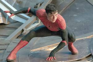 This image released by Sony Pictures shows Tom Holland in Columbia Pictures' "Spider-Man: No Way Home." (Sony Pictures via AP)