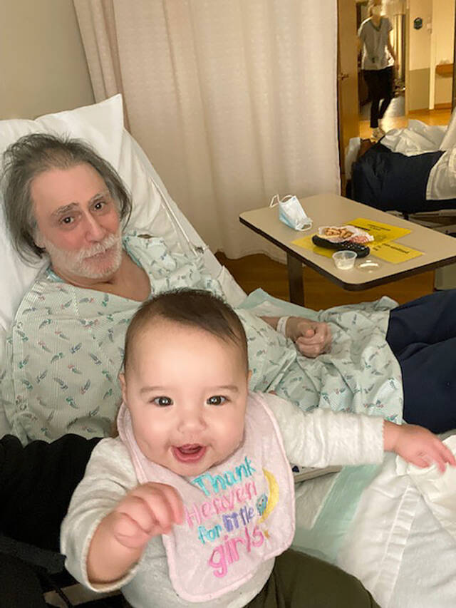 The first time Gunard Hulskamp met his great granddaughter, Malani, at Everett Center on Dec. 7, 2021. (Submitted photo)