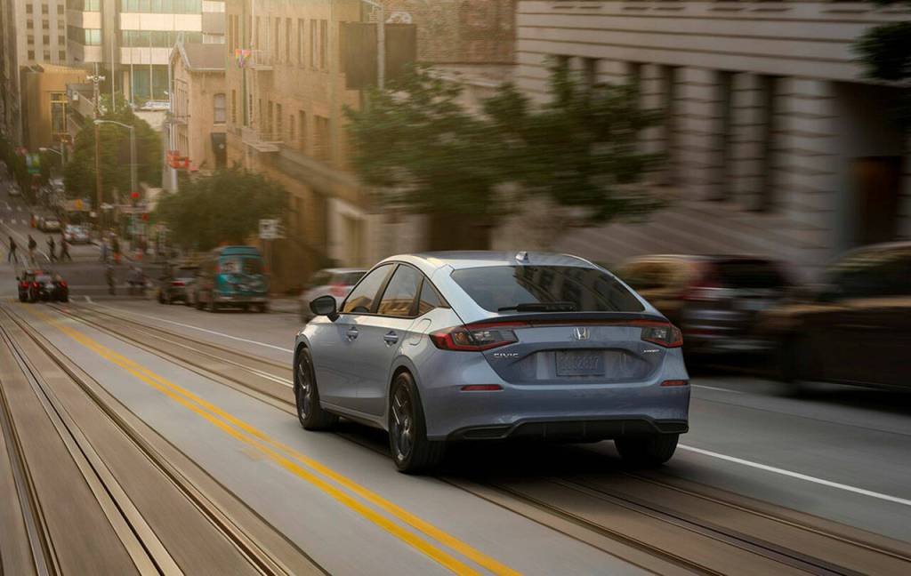 It takes a close-up look to realize the all new 2022 Honda Civic Hatchback really is a hatchback. (Manufacturer photo)