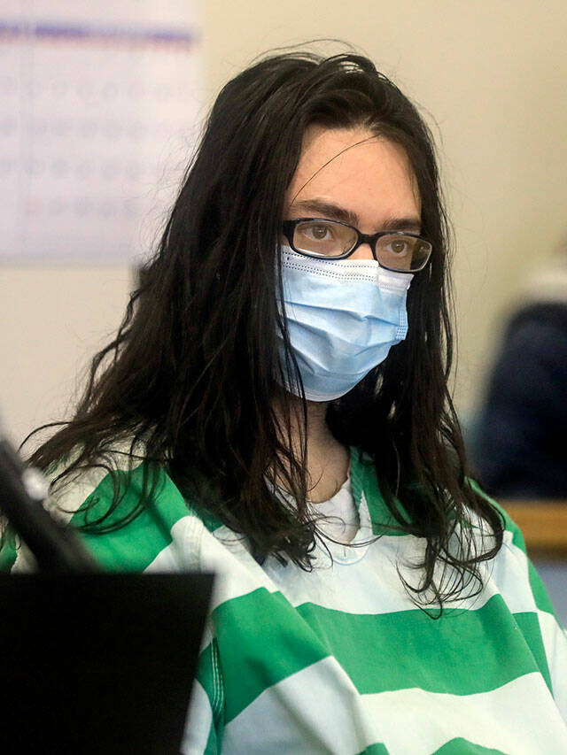 Michaelob Johnson is sentenced to life in prison Tuesday afternoon at the Snohomish County Superior Courthouse in Everett. (Kevin Clark / The Herald)