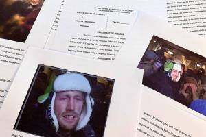 This Statement of Offense document in the government's case against Devlyn Thompson is photographed Monday, Dec. 20, 2021. Thompson, who joined a mob in one of the most violent attacks on police during the Jan. 6 riot at the U.S. Capitol has been sentenced to nearly four years in prison. Thompson expressed remorse for his actions before U.S. District Judge Royce Lamberth sentenced him on Dec. 20 to three years and 10 months in prison.(AP Photo/Jon Elswick)