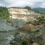 The Oso mudslide is seen in the morning light on May 16, 2014. (Dan Bates / Herald file)