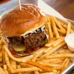 A Katsu Burger with Spicy Fries at Katsu Burger on July 13, 2021 in Lake Stevens. (Andy Bronson / The Herald)