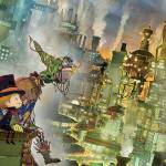 Lubicchi, a young chimney sweep, and Poupelle, a sentient, anthropomorphic pile of garbage, look out over their smoky city in Poupelle of Chimney Town. (Studio 4C)