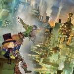Lubicchi, a young chimney sweep, and Poupelle, a sentient, anthropomorphic pile of garbage, look out over their smoky city in "Poupelle of Chimney Town."  (Studio 4C)