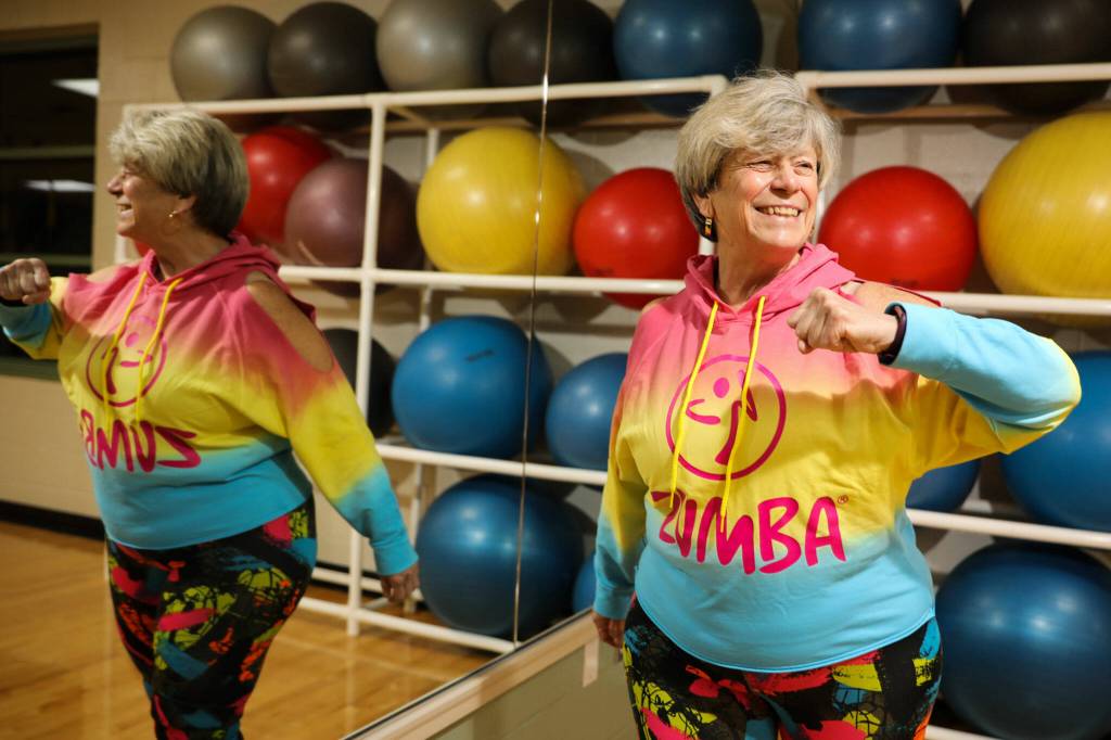 Gail McClary, Zumba instructor at the Mukilteo YMCA. (Kevin Clark / The Herald)