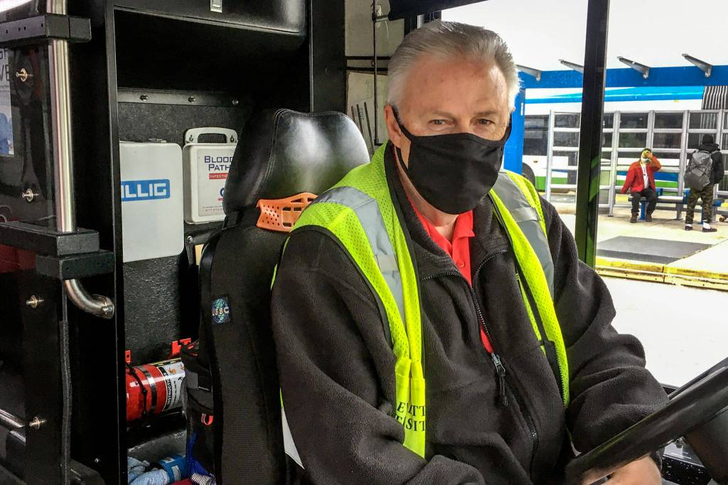 Darrell Eylander, 65 of Lake Stevens, has worked as a driver for Everett Transit for over 10 years. (Ben Watanabe / The Herald)