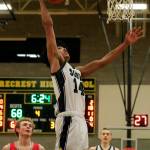 Devon Nehring slams home one of his three dunks during a 24-point performance in Shorecrests 88-68 win over Stanwood on Thursday night. (Kevin Clark / The Herald)
