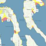 Section of a tsunami high ground map. (Island County)