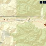 Broadband Speed Test Survey map showing internet connectivity. The red dots represent areas of low service, and the black dots areas of no service. Yellow/green dots are medium to high service. (Washington State Department of Commerce)