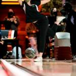 Jacksons Rachel Andrzejenski bowls during a match against Everett on Wednesday in Lynnwood. (Olivia Vanni / The Herald)