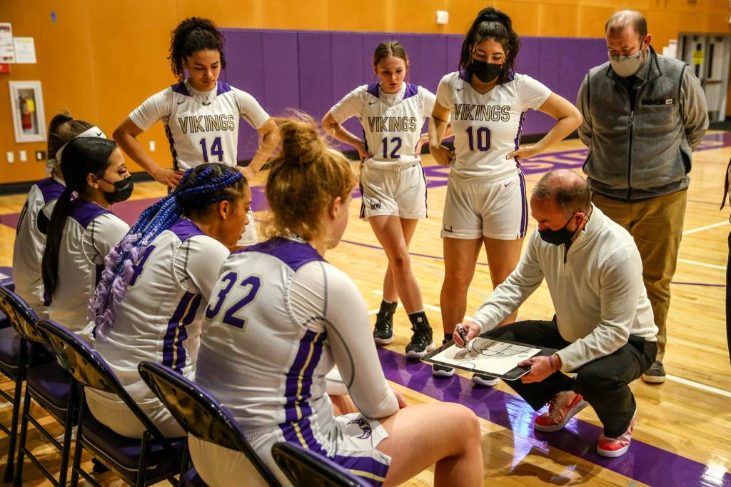 The Lake Stevens girls (pictured on Saturday) picked up a big win over Tahoma in a clash of 4A top-10 teams last Monday. (Kevin Clark / The Herald)