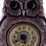 Moving eyes add interest to an antique clock. This blinking-owl clock sold for $1,900 at a Morford's auction in 2021.