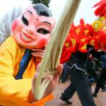 Members of Master David F. Leong Dragon and Lion Dance Group bring in the Lunar New Year in Edmonds on Saturday. (Kevin Clark / The Herald)