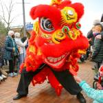 Members of Master David F. Leong Dragon and Lion Dance Group bring in the Lunar New Year in Edmonds, Washington on January 29, 2022. (Kevin Clark / The Herald)
