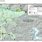 A map from the July 2018 draft environmental assessment shows proposed locations for new volcano monitoring stations for Glacier Peak. (U.S. Forest Service)