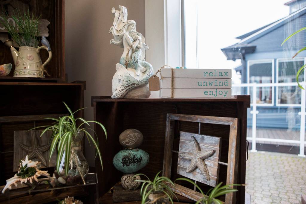 Nautical themed gifts on display at Monkey Fist Market on Wednesday, Jan. 26, 2022 in Everett, Washington. (Olivia Vanni / The Herald)