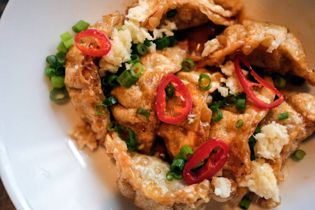 Fried dumplings at Bar Dojo on Monday. (Taylor Goebel / The Herald)