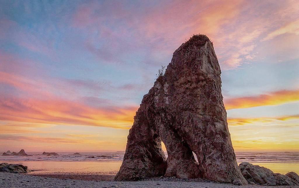 Ruby Beach Sunset, by Sonya Lang, the featured artist for February at Arts of Snohomish Gallery.