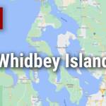 Logo for news use featuring Whidbey Island in Island County, Washington. 220118