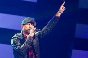 Cole Swindell performs at the iHeartCountry Festival on Saturday, Oct. 30, 2021, at the Frank Erwin Center in Austin, Texas. (Photo by Jack Plunkett/Invision/AP)