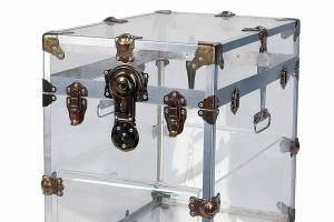 Photo Caption: The appeal of this Lucite trunk is crystal clear. It sold for $531 at New Orleans Auction Galleries.