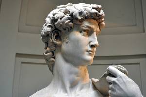 David, Michelangelo. "Yes, we can,” say the eyes of Renaissance Man.