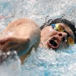 Jensen Elsemore, of Jackson, competes in the 100 yard freestyle during the WIAA 4A Boys Swimming Championship on Saturday, Feb. 19, 2022, at the King County Aquatic Center in Federal Way, Washington. (Ryan Berry / The Herald)