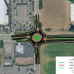 Conceptual design for the new roundabout that will be built at 43rd Ave. NE and Highway 531. Amazon is building this new roundabout in preparation for opening a new fulfillment center this summer. (City of Arlington)