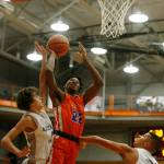 Graham-Kapowsins Christian Ballah takes a shot against Glacier Peak Saturday, Feb. 26, 2022, during a Class 4A regional matchup at Everett Community College in Everett, Washington. (Ryan Berry / The Herald)