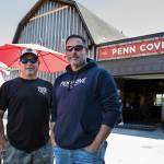 Penn Cover Brewery owners, Mitch and Mark Aparicio, at their new Freeland location on Thursday, July 22, 2021. (Olivia Vanni / The Herald)