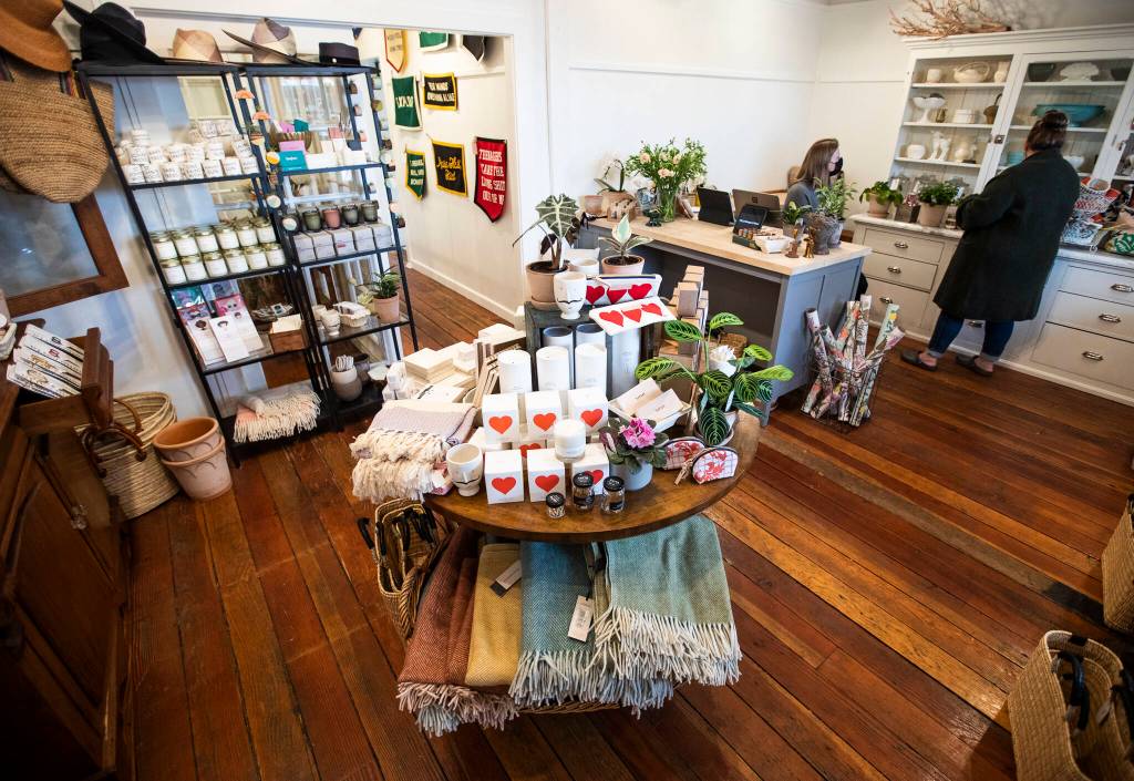 Inside Liz and K.C. Morgans shop FIELD 2 in Edmonds. (Olivia Vanni / The Herald)