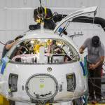 Workers build the first all-electric commuter plane, the Eviation Alice, at Eviations plant on Sept. 8, 2021 in Arlington. (Andy Bronson / The Herald)